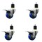Service Caster 3'' Blue Poly Swivel 1-7/8'' Expanding Stem Caster Set Total Lock Brake, 4PK SCC-EXTTL20S314-PPUB-BLUE-178-4 - alternate 1